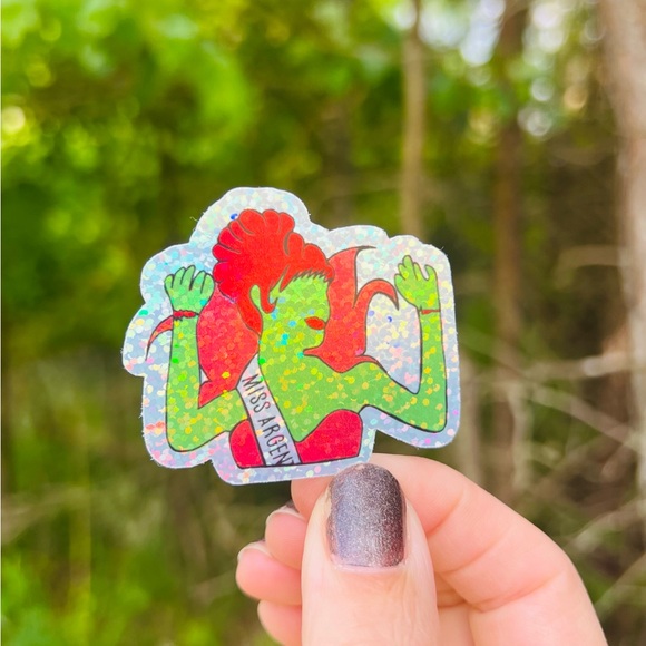 💚🖤 Beetlejuice sticker set of 5 spooky  holographic / glitter 🎃✨🖤👻 - Picture 5 of 11